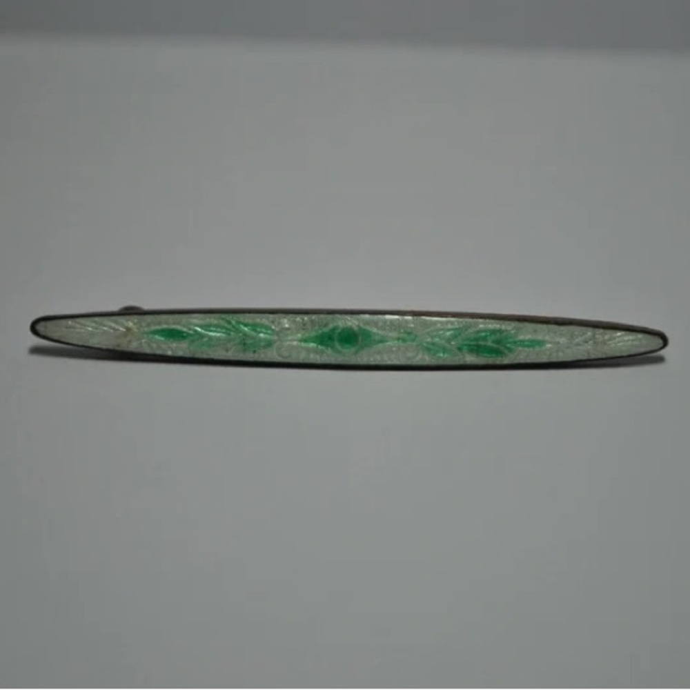Edwardian Era Guilloche Enamel Bar Pin